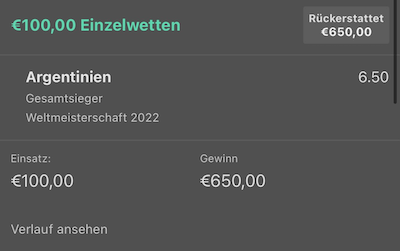 WM Gewinner Schein Argentinien bei bet365