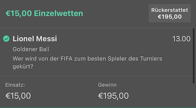 Messi Golden Ball Tippschein bei bet365