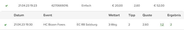 Spiel 7 Schein zwischen Bozen und Salzburg 21.4.2023