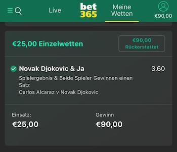 Djokovic gewinnt & beide gewinnen einen Satz gegen Alcaraz